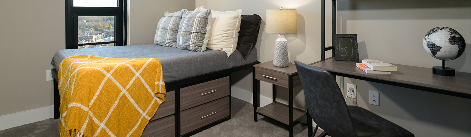 Furnished apartment bedroom