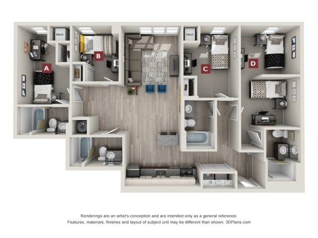 Dawson - 4x4 D1 Floor plan