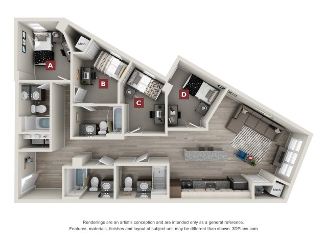 Downing - 4x4 D5 Floor plan