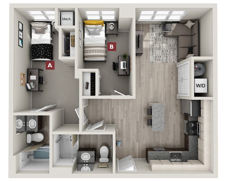 Bradford - 2x2 B12 Floor plan