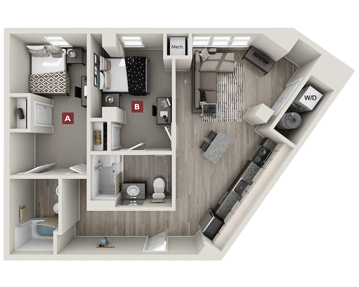 Bexley - 2x2 B1 Floor plan