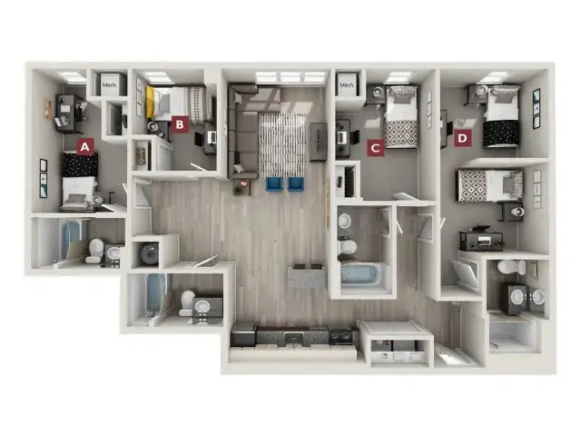 Dawson - 4x4 D1 Floor plan