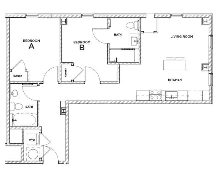 Bexley - 2x2 B5 Floor plan