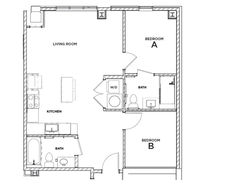 Bexley - 2x2 B6 Floor plan